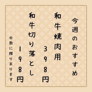 今週のお買い得商品のご案内です♪