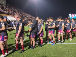 花園近鉄ライナーズ vs 三重本田ヒート 入れ替え戦　（三重交通Gスポーツの森鈴鹿サッカー・ラグビー場）