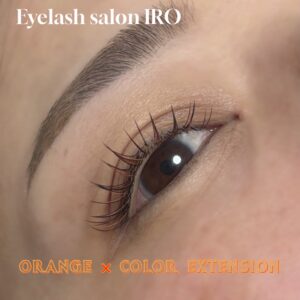 秋カラーマツエク×オレンジカラー