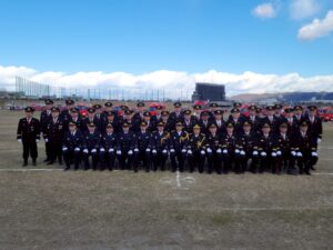 強風の中でも開催された「令和8年 東大阪市消防出初式」