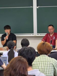 近畿大学の授業にライナーズ河村選手登壇