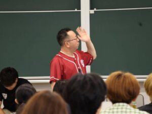 近畿大学の授業にライナーズ河村選手登壇